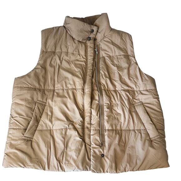 Beige Tan Puffer Vest Women's Size Large - Worn Once - Picture 4 of 5
